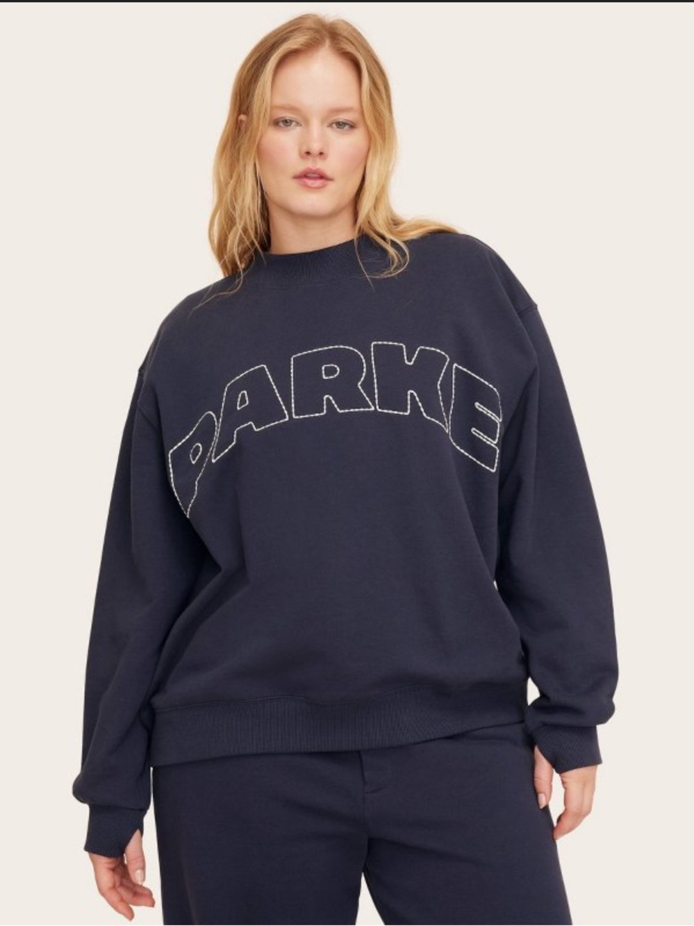 Mockneck Pullover Sweatshirt - Parke x Target Navy Blue NEW
